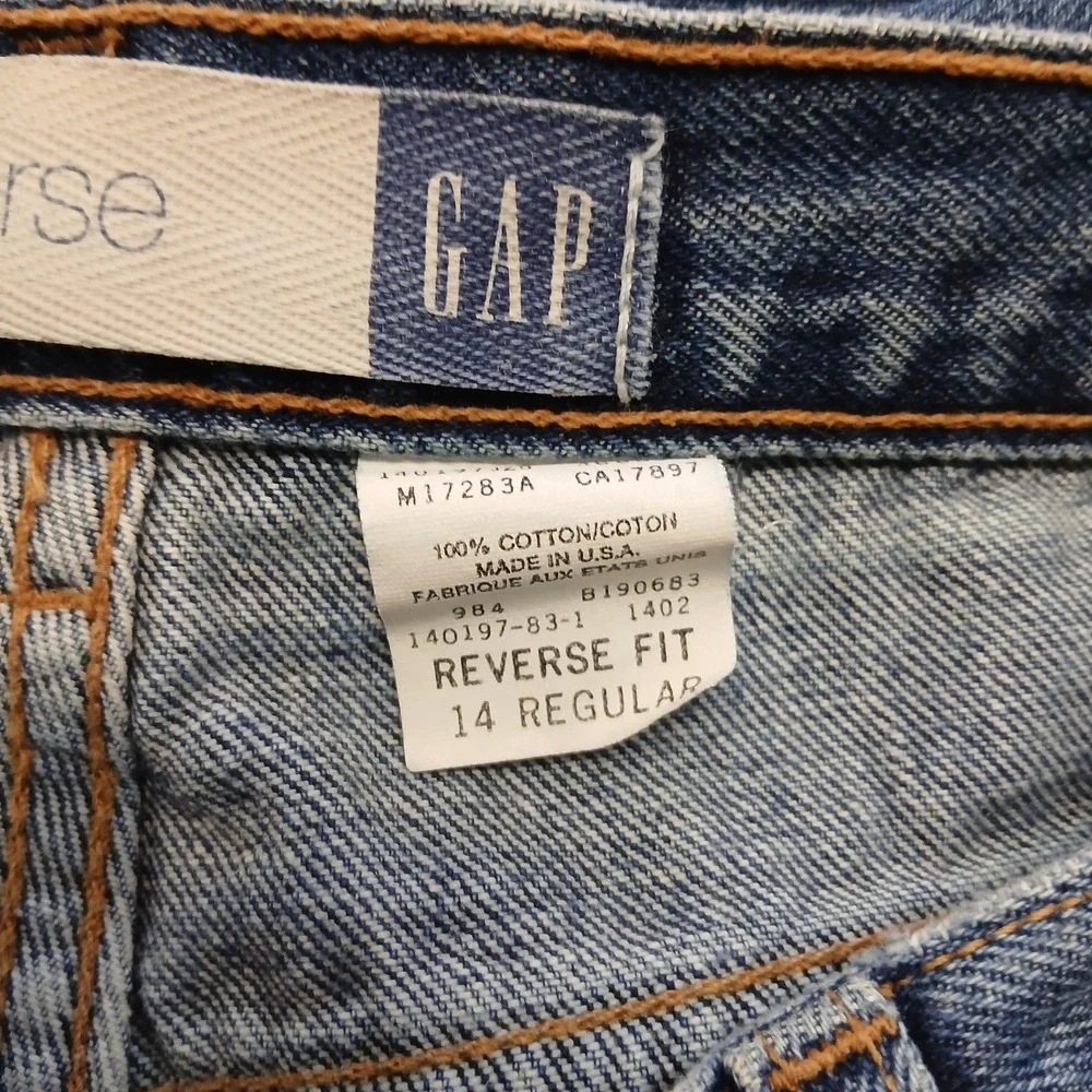 Vintage 90s GAP Reverse‎ Fit High Waisted Tapered Mom Jeans Regular Medium Wash